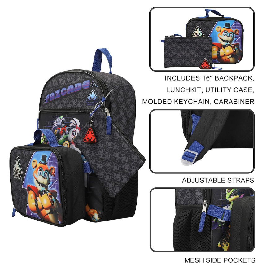 Five Nights at Freddy's Backpack 5-Piece Set