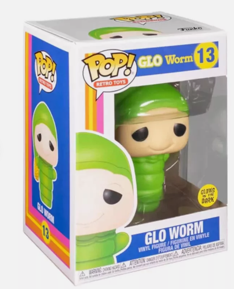 FUNKO POP! RETRO GLO WORM #13 NEW NIB glow in the dark vinyl figure