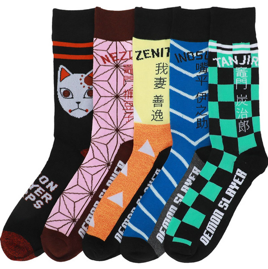 Demon Slayer Patterns Crew Sock 5-Pack
